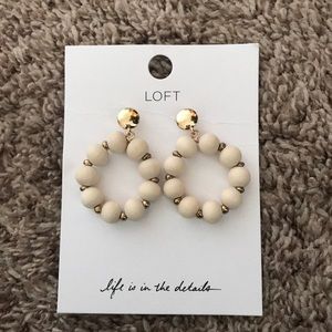Loft wooden bead and gold circle earrings